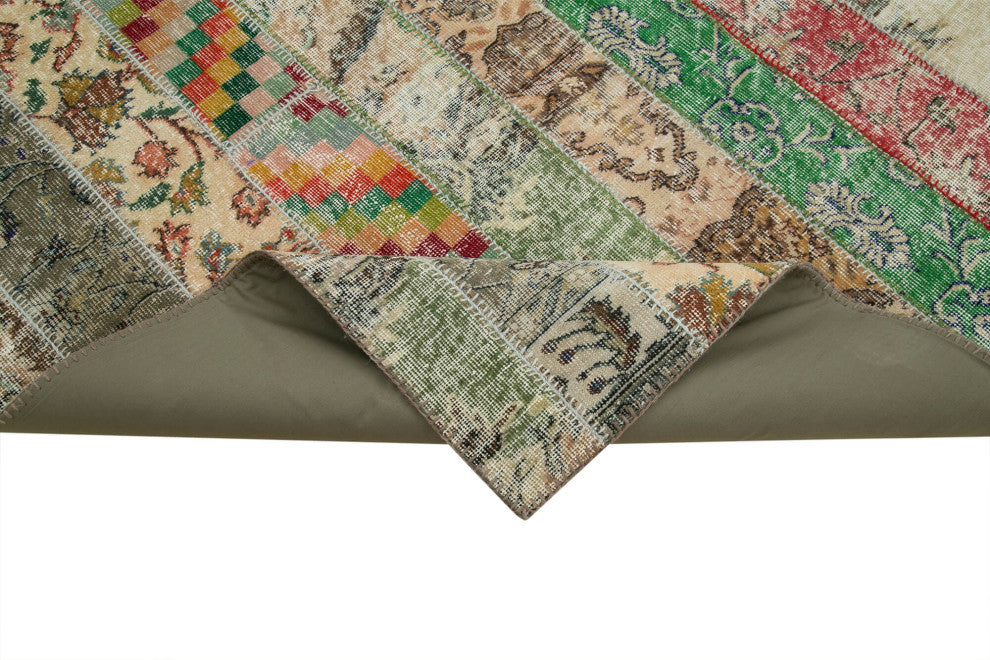 Rug N Carpet - Hand-Knotted Turkish 6' 8" x 9' 11" Vintage Patchwork Area Rug