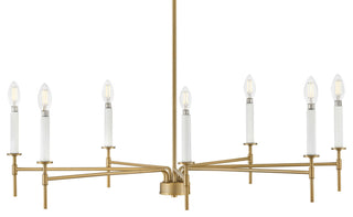 Lark 83077 Hux 7 Light 36"W Taper Candle Style Chandelier - Lacquered Brass