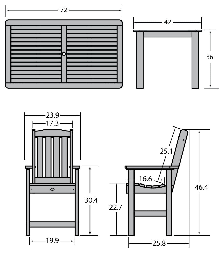 Lehigh 7-Piece Rectangle Counter-Height Dining Set, Coastal Teak