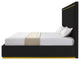 Inspired Home Marceline Bed Upholstered, Black Velvet Queen