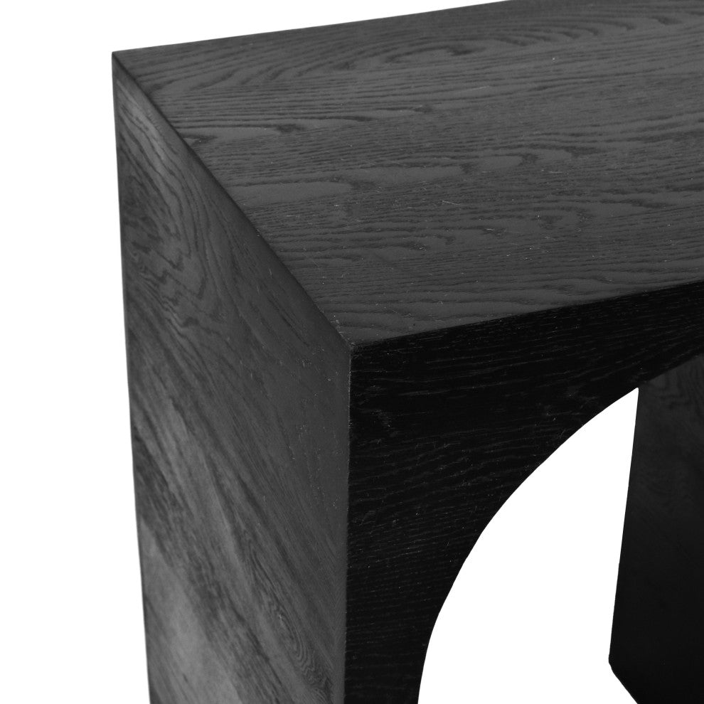 June Black Oak Console Table, Black, 60" W X 18" D X 30" H