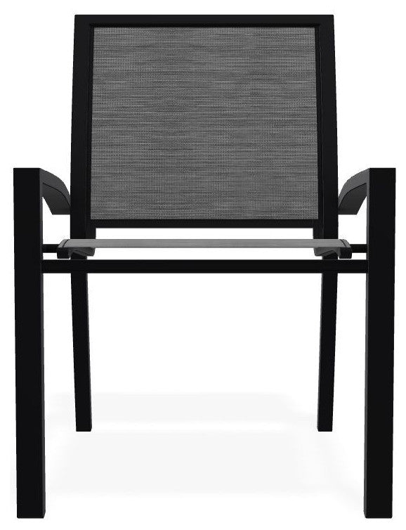 Kendall Sling Stackable Outdoor Dining Chair, Collect Charcoal/Black