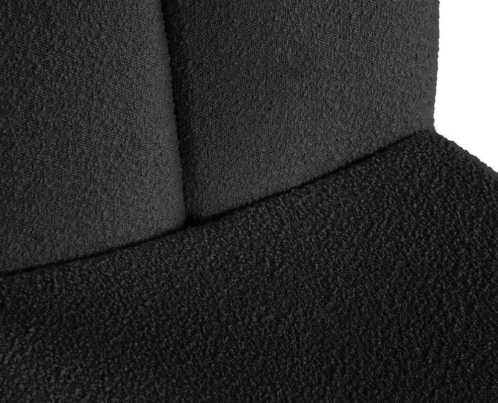 Alta Boucle Fabric Upholstered Accent Chair, Black