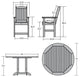 Springville 5-Piece Round Counter Dining Set, Weathered Acorn, Federal Blue