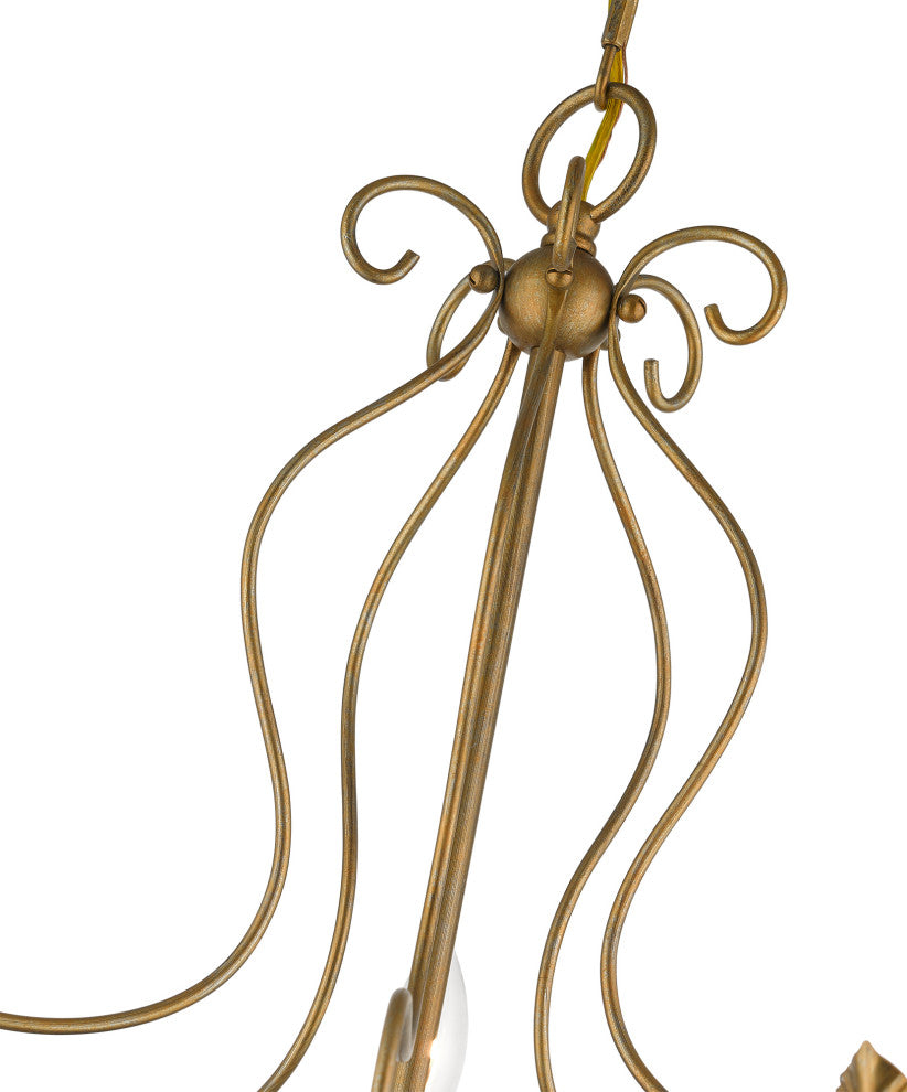 Livex Lighting 5 Light Antique Gold Leaf Chandelier