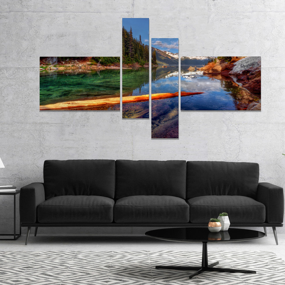 Floating Lake in Mountain Lake, Large Landscape Canvas Print, 60"x32", 4 panels