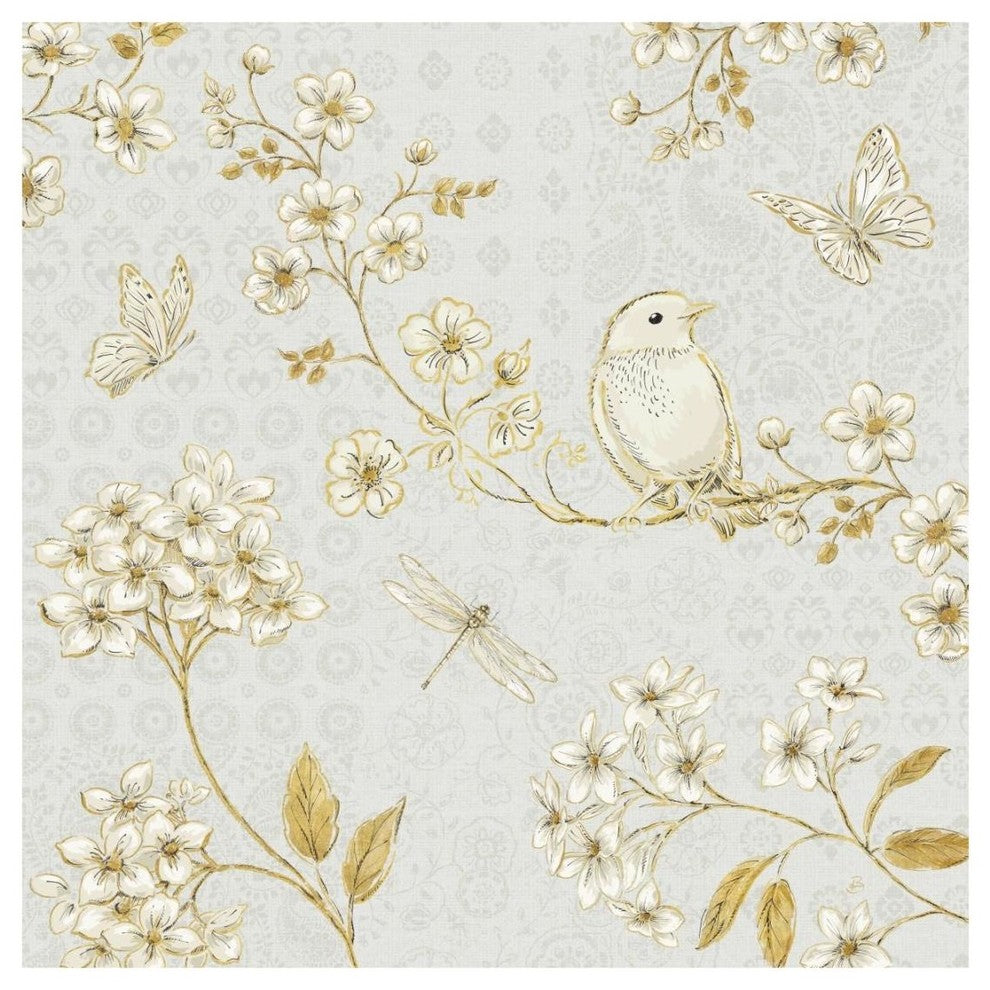 "Golden Garden III" Digital Paper Print by Daphne Brissonnet, 20"x20"