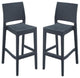Home Square 29.5" Barstool in Dark Gray - Set of 2