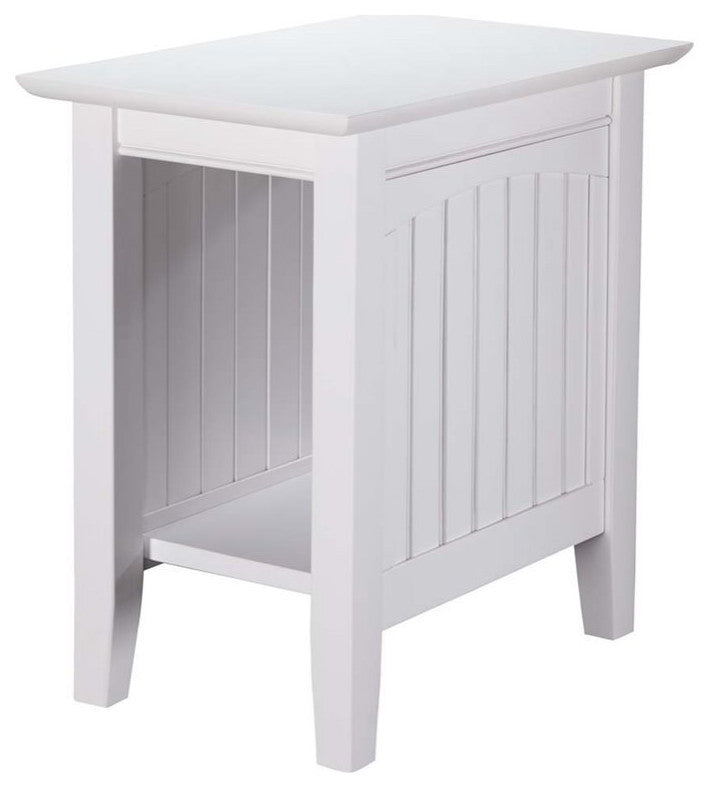 AFI Nantucket Solid Wood Transitional Chair Side Table in White