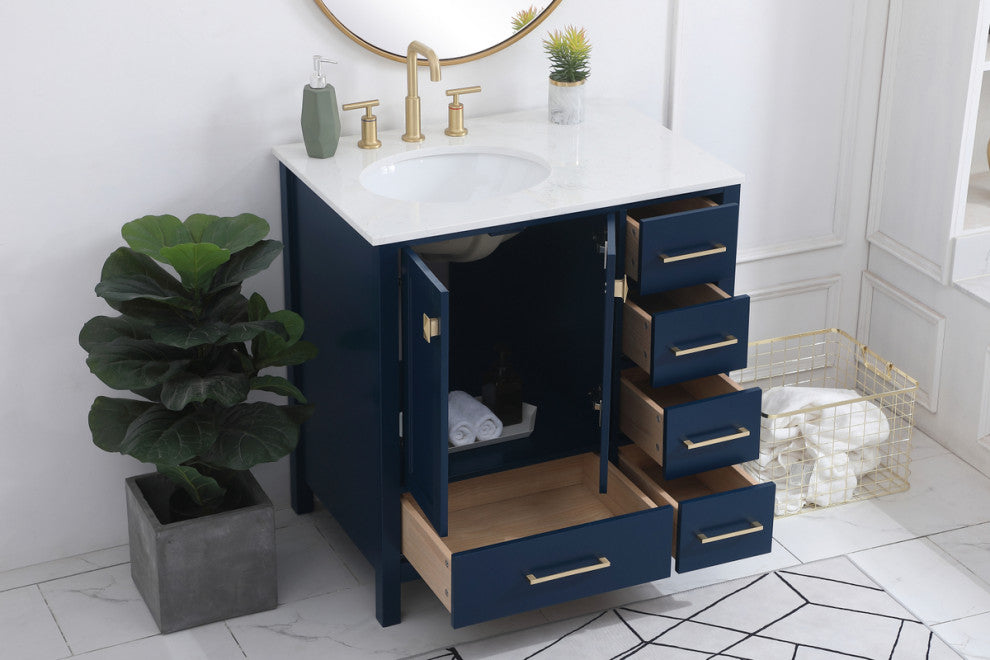 Isabel Blue 32" Single Sink Bathroom Vanity