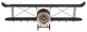 Utopia Alley Biplane Wall Clock, Distressed Antiqued Vintage Finish, Black