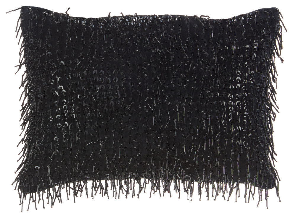 Mina Victory Z0727 Throw Pillow, Black, 10" X 14"