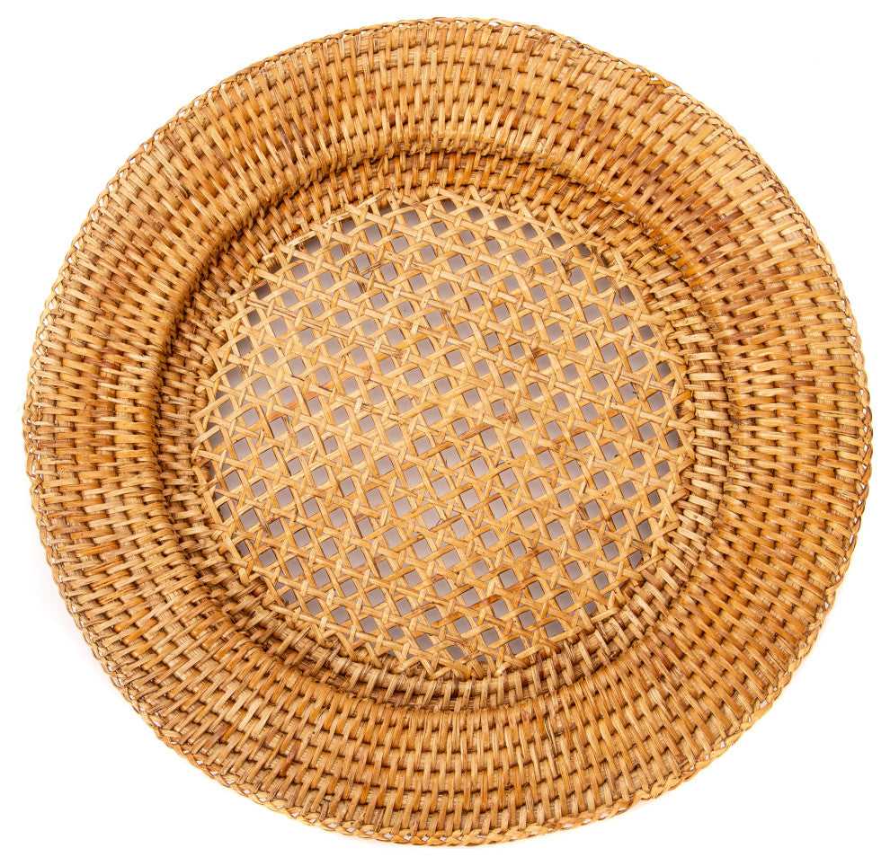 Artifacts Rattan™ Open Weave Charger, Honey Brown, 13"x13