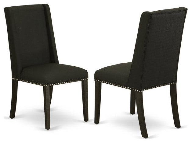 5-Piece Dinette Set, 4 Chairs and Table With Cement Table Top, Black
