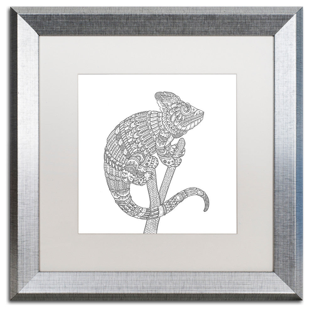 Filippo Cardu 'Spirit Animals 6' Art, Silver Frame, White Mat, 16x16