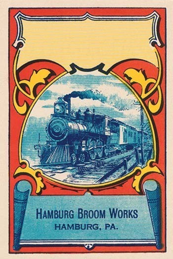 Steam Engine Broom Label- Gallery Wrapped Canvas Art 28" x 42"
