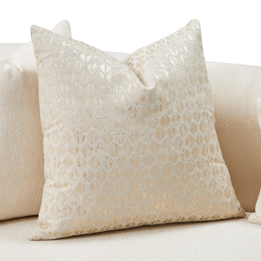Sassani Chenille Sofa, Crepe/Gold