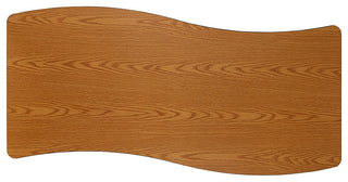Mobile 26"x60" Wave Laminate Activity Table, Adjustable Short Legs, Oak