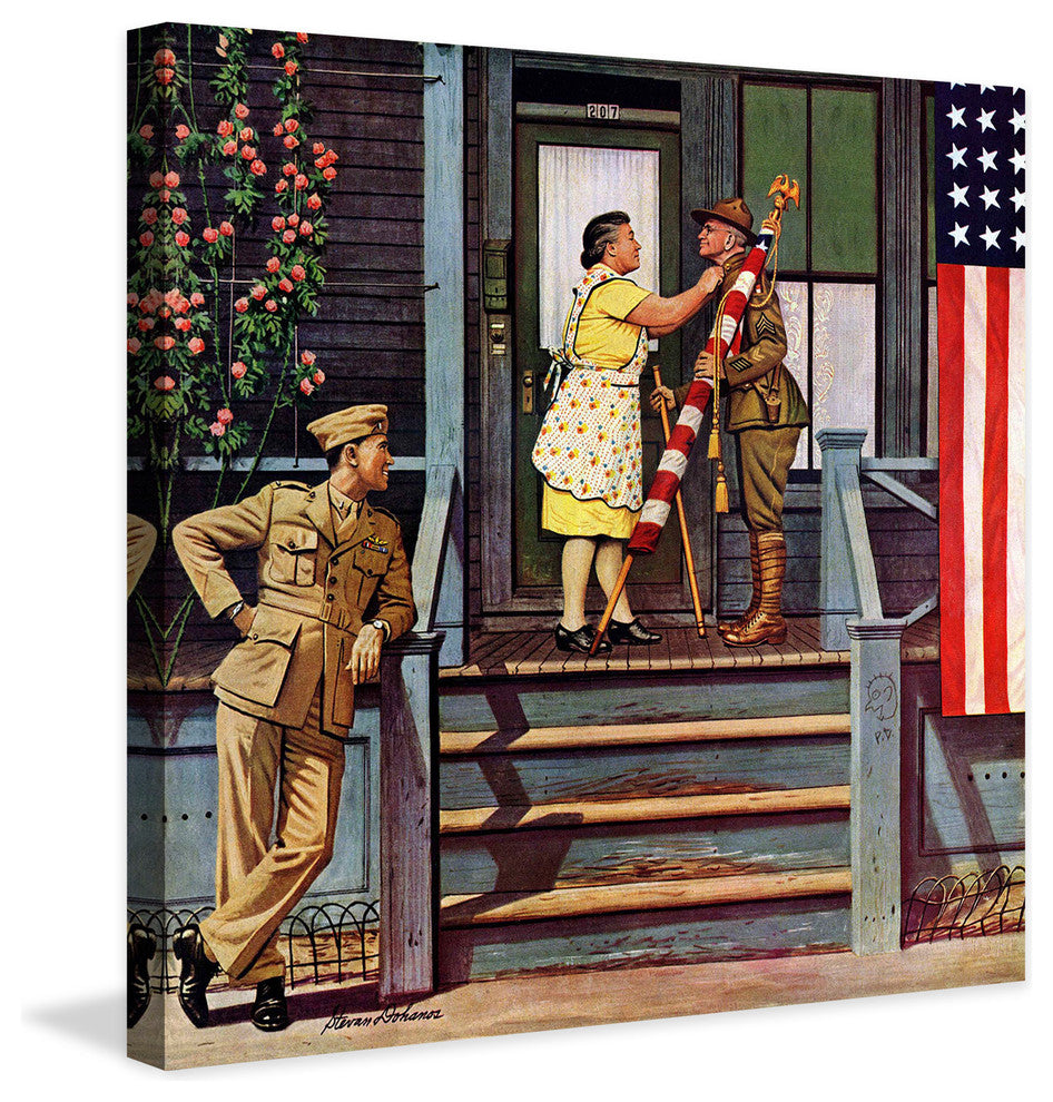 "Two Generations of Vets" Print on Canvas by Stevan Dohanos