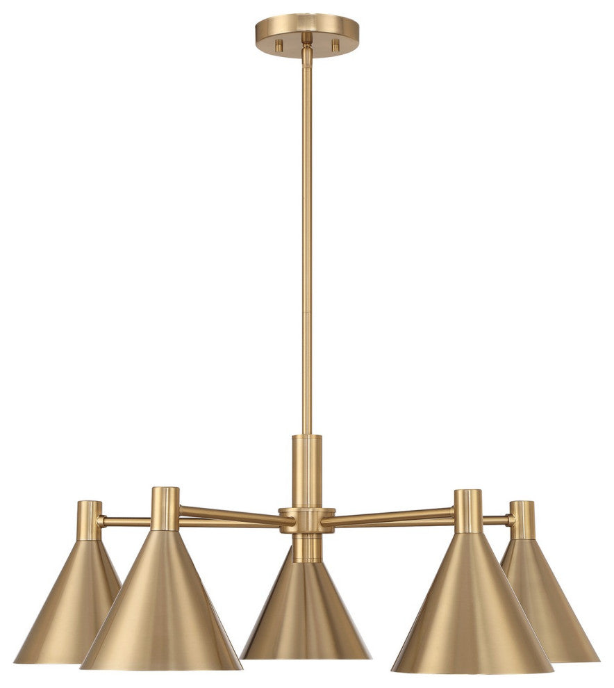 Pharos 5-Light Chandelier, Noble Brass by Breegan Jane