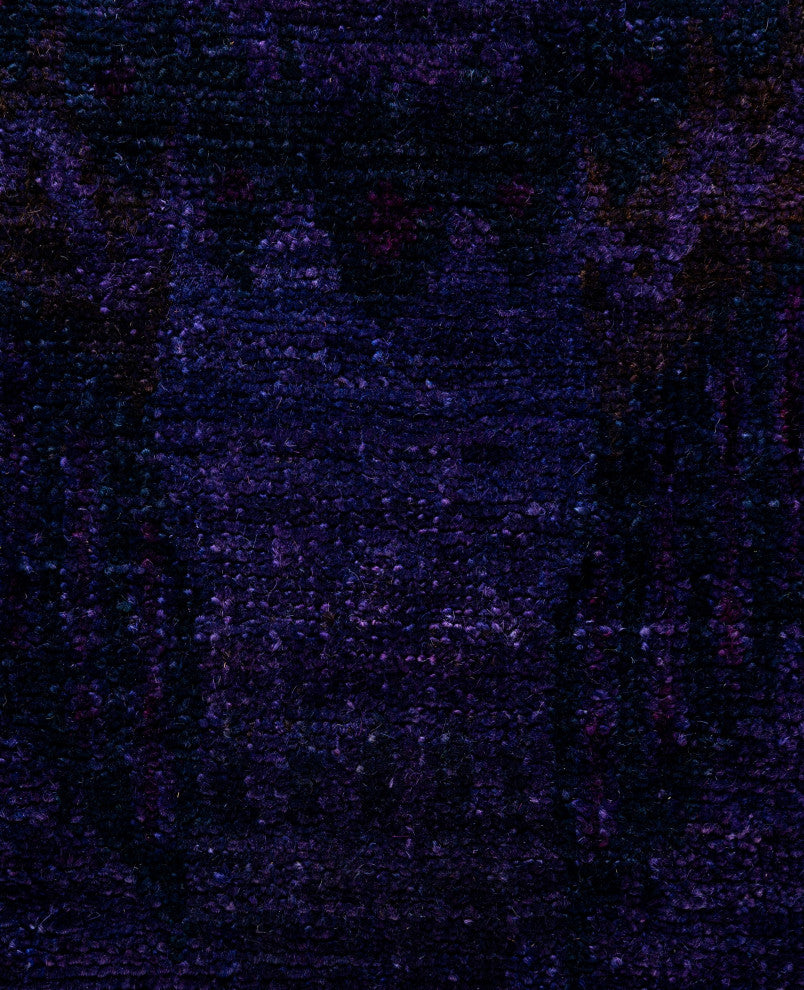 Overdyed One-of-a-Kind Hand-Knotted Area Rug Purple, 2' 6" x 6' 4"