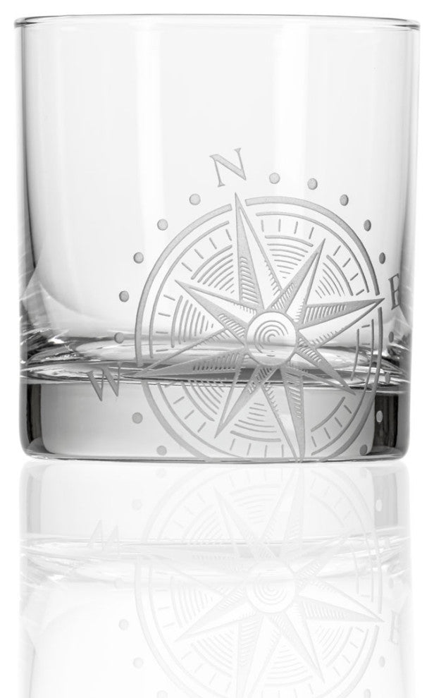 Compass Star Decanter With 2-Glasses, 3-Piece Set