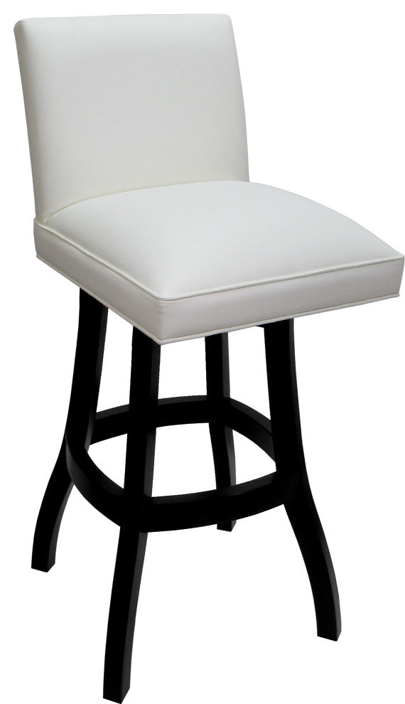 Swivel Wood Counter, Bar or Extra Tall Stool - Sommerville on S-Base, White Vinyl - Black, 30"