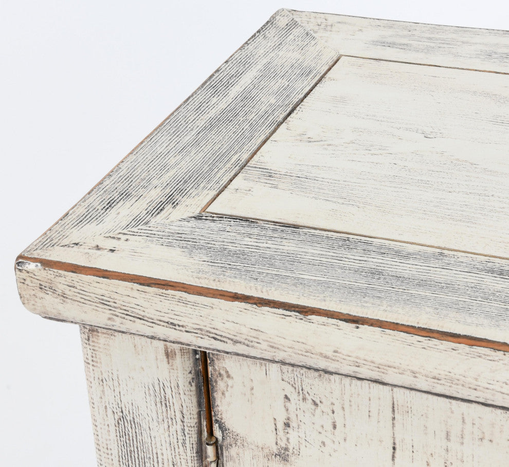 Kosas Home Lagos 74" Reclaimed Pine Wood Antique White Sideboard