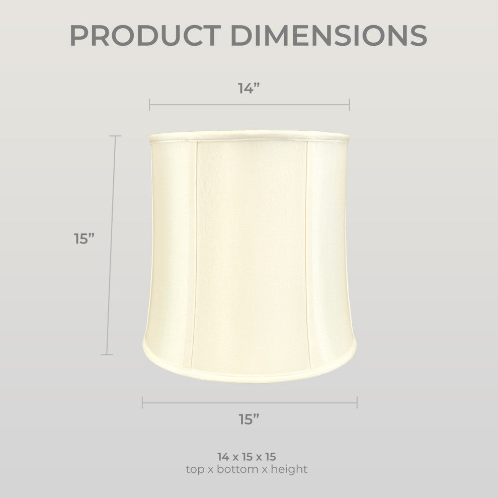 Royal Designs Drum Lamp Shade, Eggshell, 14x15x15, Set of 2