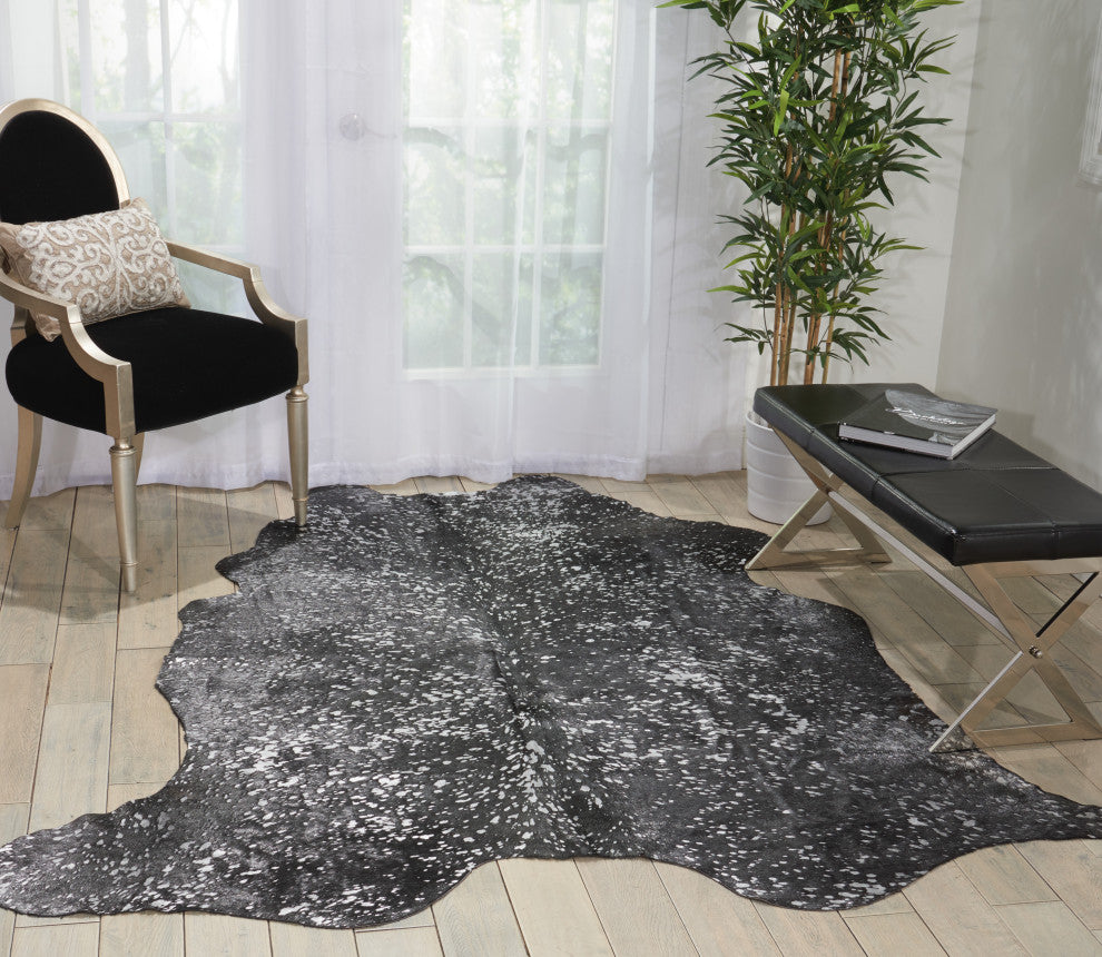 Mina Victory BR100 Throw Rug, Brown/Silver, 5' x 8'