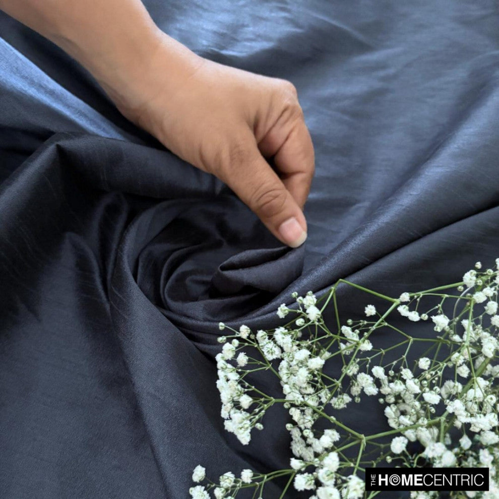 Midnight Blue Art Silk Fabric By The Yard, 7 Yards For Curtain, Dress Wholesale