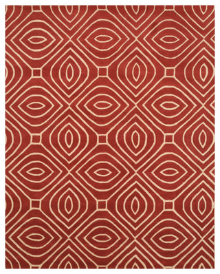 Red Contemporary Geometric Marla Area Rug