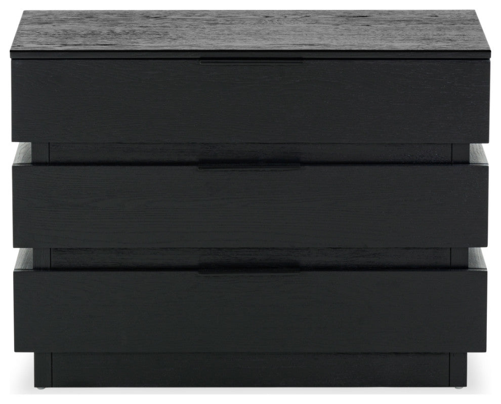 Safavieh Couture Titus 3 Drawer Stacked Chest, Black