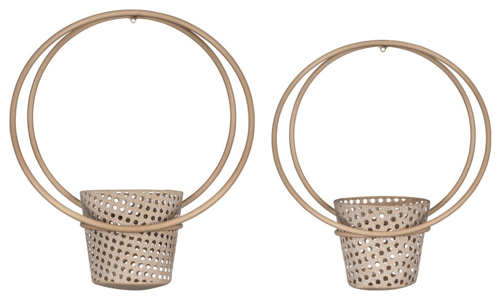 Set of 2 Metallic Cane Wall Planters