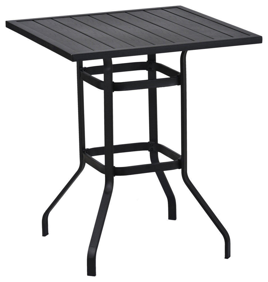 5 Pieces Outdoor Patio Rattan Counter Height Dining Table Set With Cushions