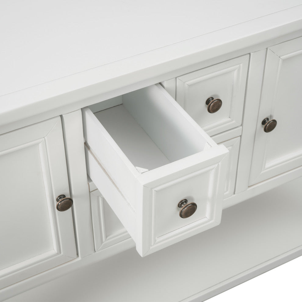 TATEUS 46" Console Table Buffet Sideboard Storage Drawers Cabinets Sofa Tables, White