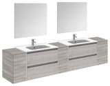 84" Vanity Set with Mirror and Sink Sansa by Royo, Sandy Grey, 100"
