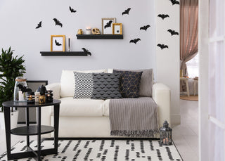 18" x 18" Bat Colony Decorative Throw Pillow, Steel Gray