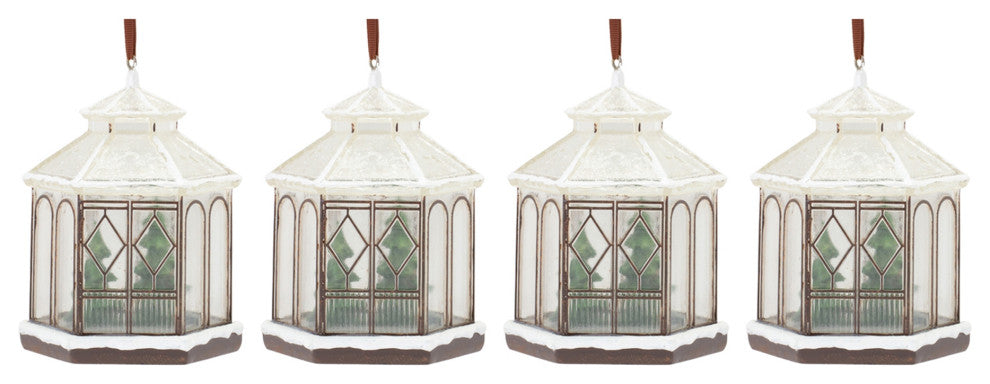 Winter Gazebo Ornament, Set of 4