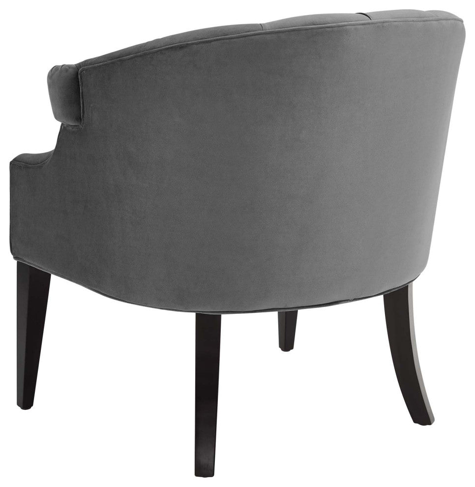 Armchair Accent Chair, Set of 2, Velvet, Gray, Modern, Lounge Hospitality