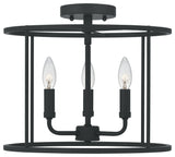 Abner 3-Light Semi-Flush Mount, Matte Black