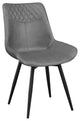 Pemberly Row Faux Leather Upholstered Side Chair in Gray Finish
