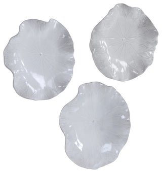Uttermost 04234 Abella Abstract Flower Ceramic Wall Art - Set of - Fresh White