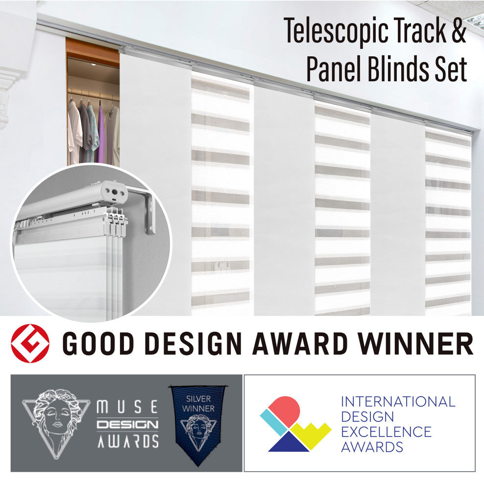 Bisque 7-Panel Track Extendable Vertical Blinds 110-153"W