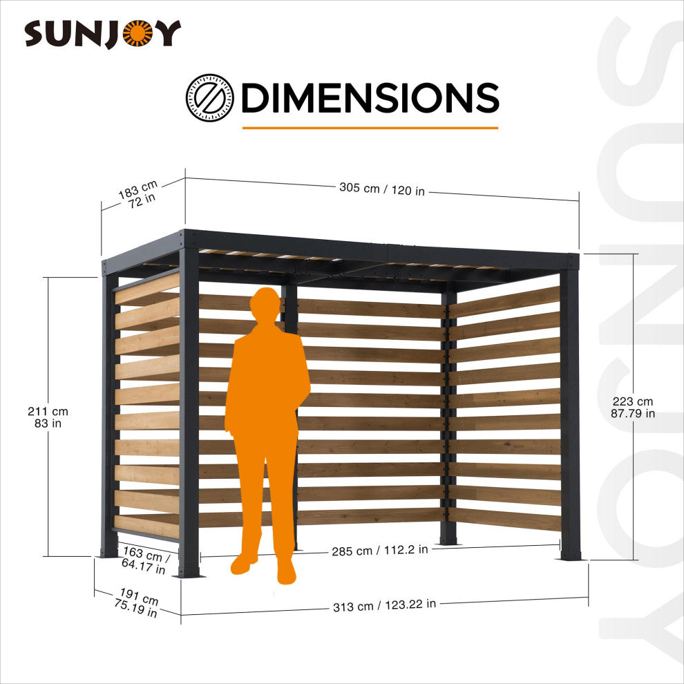 Sunjoy  10'x6' Lynngrove Small Space Pergola