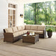 Bradenton 5-Piece Outdoor Wicker Seating Set With Cushions, Sand