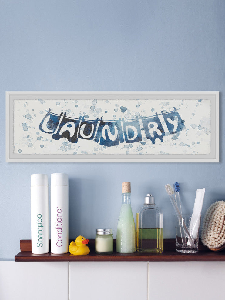 "Clothesline" Framed Painting Print, 45x15