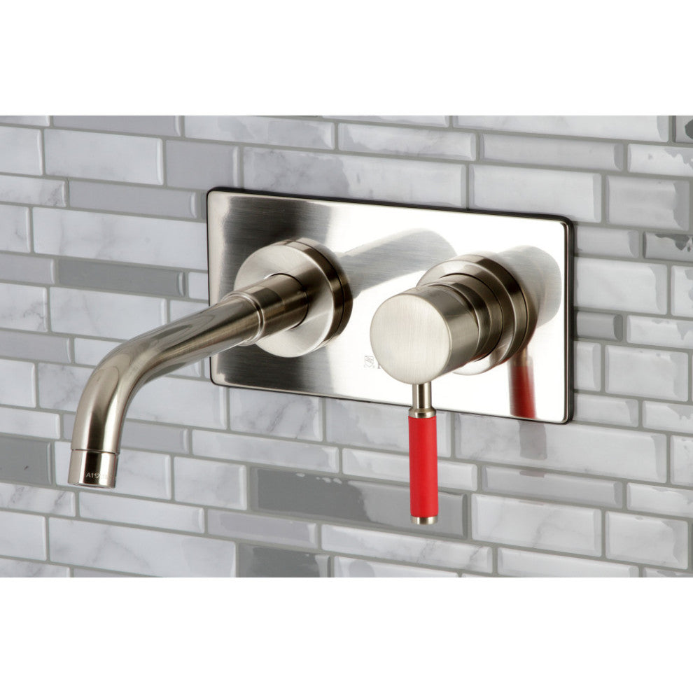KS8118DKL Single-Handle Wall Mount Bathroom Faucet, Brushed Nickel