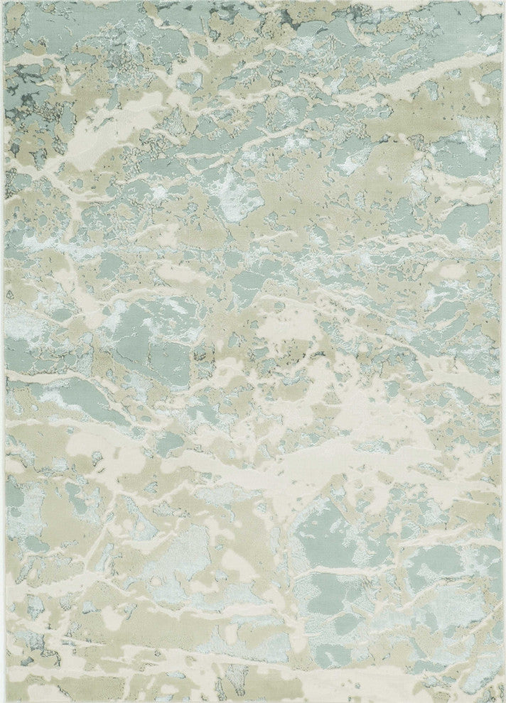 HomeRoots 7'x10' Sand Grey Machine Woven Abstract Indoor Area Rug