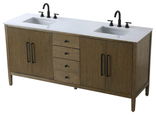 Home Living 72" Double Bathroom Vanity, Hazel Oak